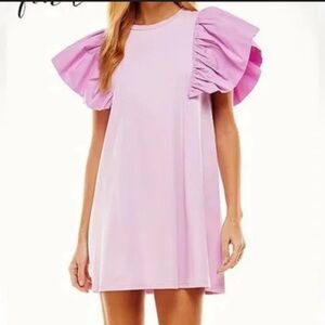 Purple lilac Mini Dress with ruffles